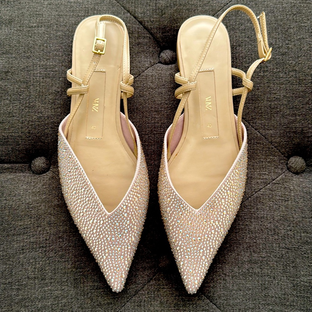 ZARA CRYSTAL FLATS